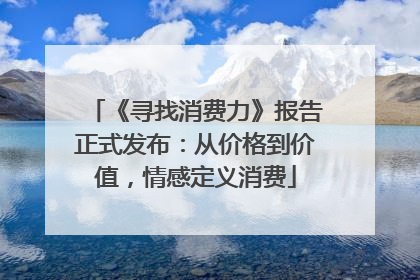 《寻找消费力》报告正式发布：从价格到价值，情感定义消费