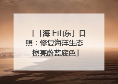「海上山东」日照：修复海洋生态 擦亮蔚蓝底色