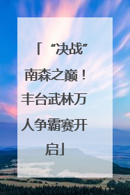 “决战”南森之巅！丰台武林万人争霸赛开启