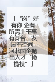 “岗”好有你 企有所需丨干事有舞台、发展有空间 河北国企抛出人才“橄榄枝”