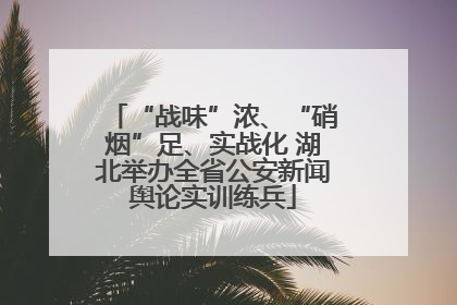 “战味”浓、“硝烟”足、实战化 湖北举办全省公安新闻舆论实训练兵