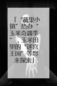 “蔬果小镇”热办“玉米奇遇季”，玉米田里的“迷宫王国”等您来探索