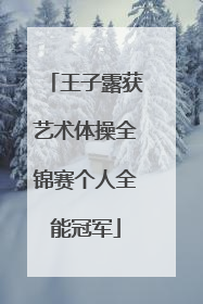 王子露获艺术体操全锦赛个人全能冠军