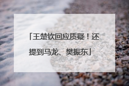 王楚钦回应质疑！还提到马龙、樊振东