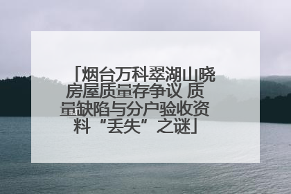 烟台万科翠湖山晓房屋质量存争议 质量缺陷与分户验收资料“丢失”之谜