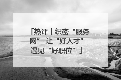 热评丨织密“服务网” 让“好人才”遇见“好职位”