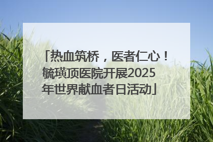 热血筑桥，医者仁心！毓璜顶医院开展2025年世界献血者日活动