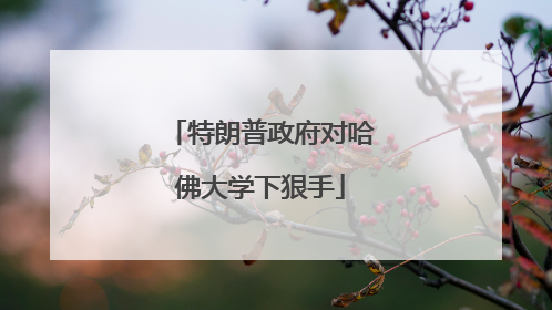 特朗普政府对哈佛大学下狠手