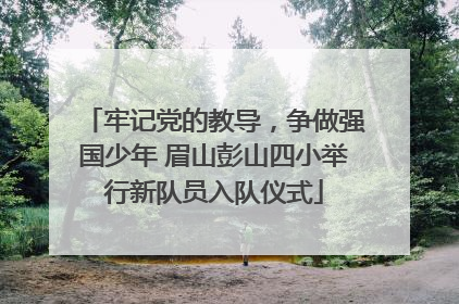 牢记党的教导，争做强国少年 眉山彭山四小举行新队员入队仪式