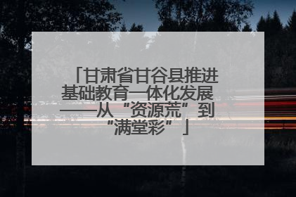 甘肃省甘谷县推进基础教育一体化发展——从“资源荒”到“满堂彩”