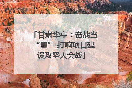 甘肃华亭：奋战当“夏” 打响项目建设攻坚大会战