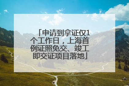 申请到拿证仅1个工作日，上海首例证照免交、竣工即交证项目落地