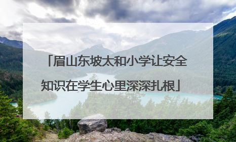 眉山东坡太和小学让安全知识在学生心里深深扎根