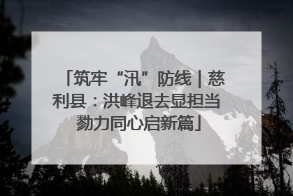 筑牢“汛”防线｜慈利县：洪峰退去显担当 勠力同心启新篇