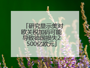 研究显示美对欧关税加码可能导致德国损失2500亿欧元