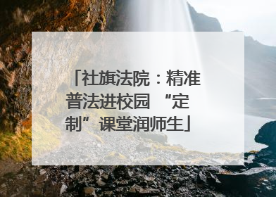 社旗法院：精准普法进校园 “定制”课堂润师生