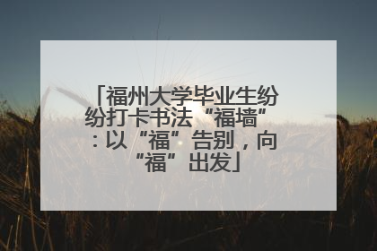 福州大学毕业生纷纷打卡书法“福墙”：以“福”告别，向“福”出发