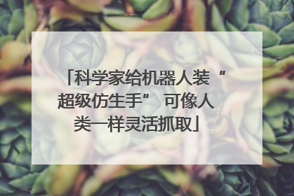 科学家给机器人装“超级仿生手” 可像人类一样灵活抓取
