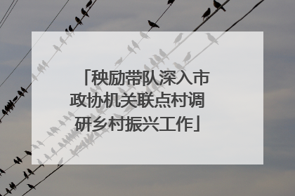 秧励带队深入市政协机关联点村调研乡村振兴工作