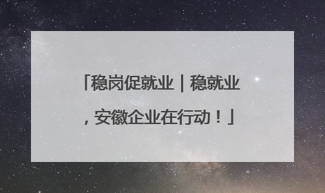 稳岗促就业｜稳就业，安徽企业在行动！