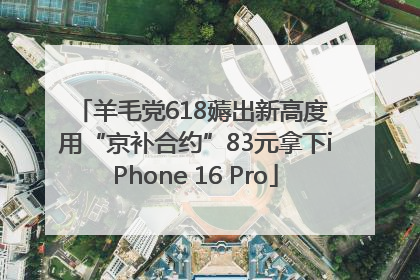 羊毛党618薅出新高度 用“京补合约”83元拿下iPhone 16 Pro