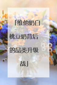 维他奶白桃豆奶背后的品类升级战
