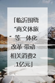 临沂围绕“商文体旅”等一体化改革 带动相关消费2.1亿元
