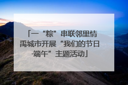 一“粽”串联邻里情 禹城市开展“我们的节日·端午”主题活动