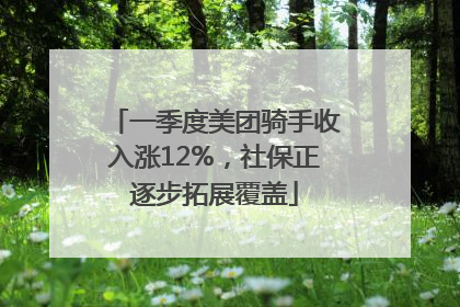 一季度美团骑手收入涨12%，社保正逐步拓展覆盖