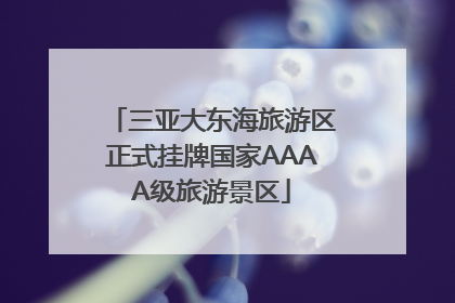 三亚大东海旅游区正式挂牌国家AAAA级旅游景区