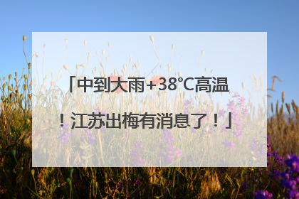 中到大雨+38℃高温！江苏出梅有消息了！