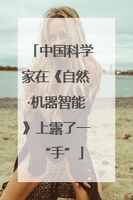 中国科学家在《自然·机器智能》上露了一“手”