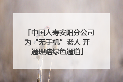 中国人寿安阳分公司为“无手机”老人 开通理赔绿色通道