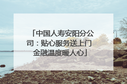 中国人寿安阳分公司：贴心服务送上门 金融温度暖人心