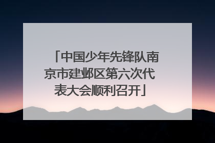 中国少年先锋队南京市建邺区第六次代表大会顺利召开