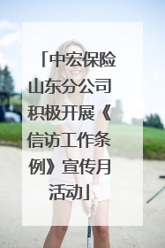 中宏保险山东分公司积极开展《信访工作条例》宣传月活动