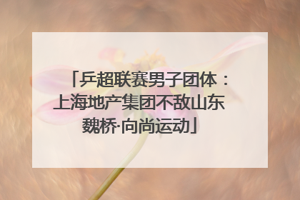 乒超联赛男子团体：上海地产集团不敌山东魏桥·向尚运动