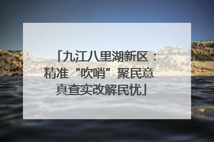 九江八里湖新区：精准“吹哨”聚民意 真查实改解民忧