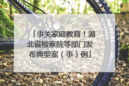 事关家庭教育！湖北省检察院等部门发布典型案（事）例