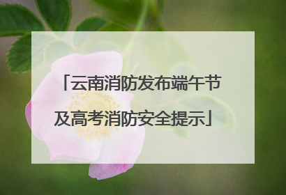 云南消防发布端午节及高考消防安全提示