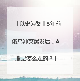 以史为鉴丨3年前俄乌冲突爆发后，A股是怎么走的？