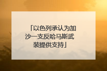 以色列承认为加沙一支反哈马斯武装提供支持