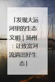 发现大运河里的生态文明｜扬州：让致富河流淌出好生态
