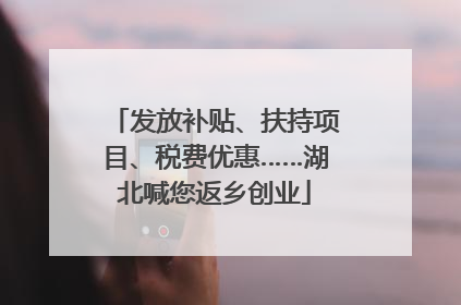 发放补贴、扶持项目、税费优惠……湖北喊您返乡创业