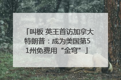 叫板 英王首访加拿大 特朗普：成为美国第51州免费用“金穹”