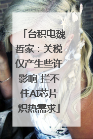 台积电魏哲家：关税仅产生些许影响 拦不住AI芯片炽热需求