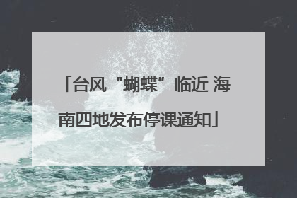台风“蝴蝶”临近 海南四地发布停课通知