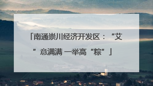 南通崇川经济开发区：“艾”意满满 一举高“粽”