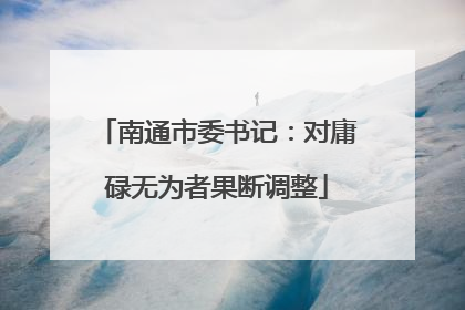 南通市委书记：对庸碌无为者果断调整