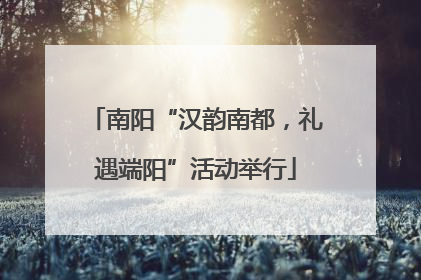南阳“汉韵南都，礼遇端阳”活动举行